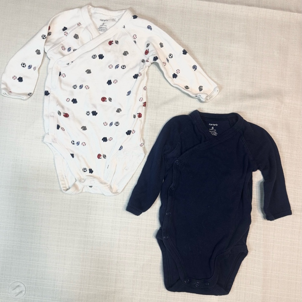 Carters | Set of 2 Kimono Style Long Sleeve Bodysuits | Size 6 Months
